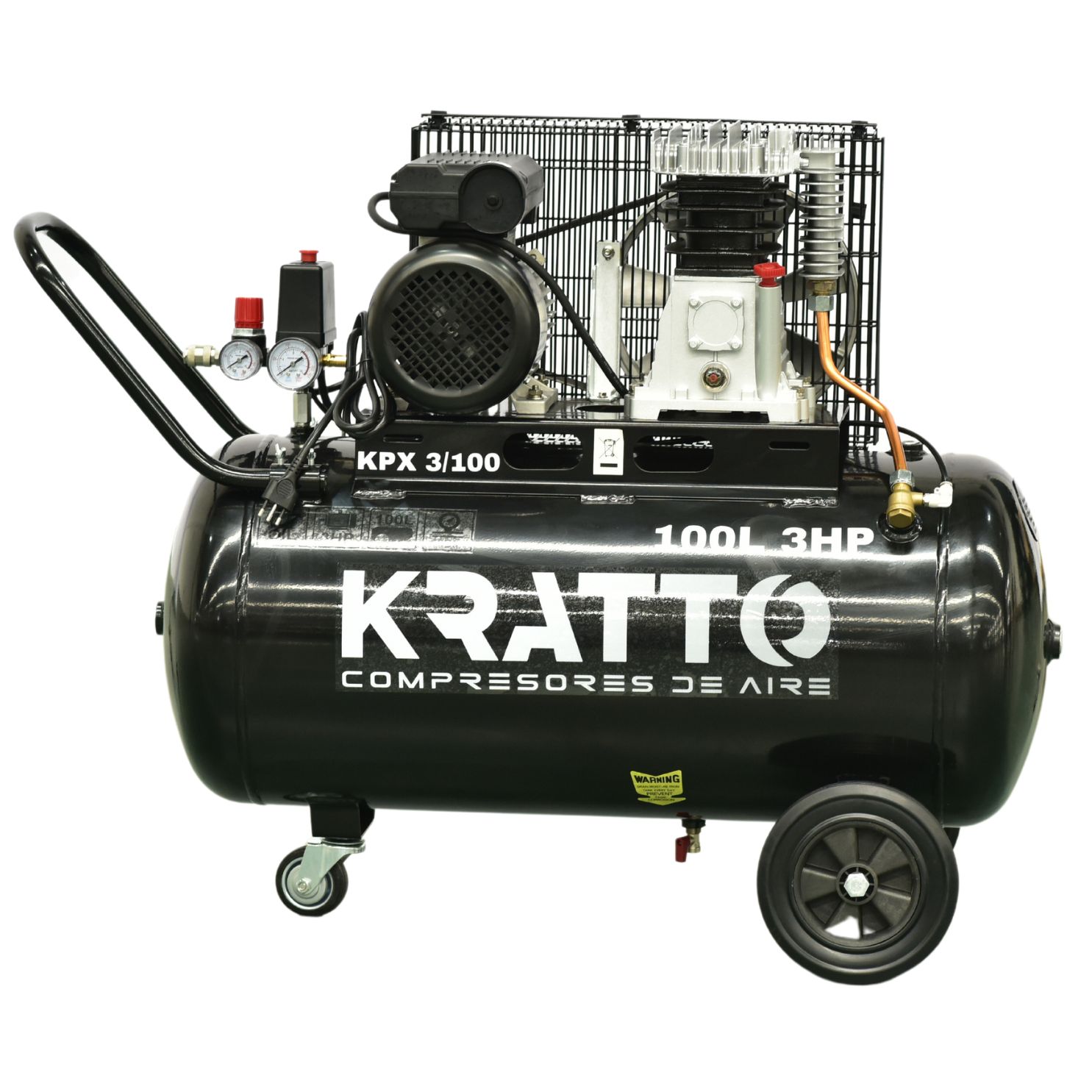 Compresor de Aire 3HP 100Litros - KPX 3/100 KRATTO